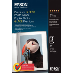 Paquet de 15 feuilles de papier photo premium glacé marque Epson forma