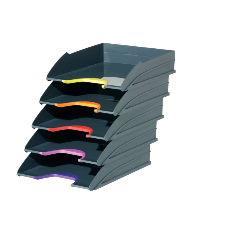 Lot de 5 corbeilles à courrier VARICOLOR
