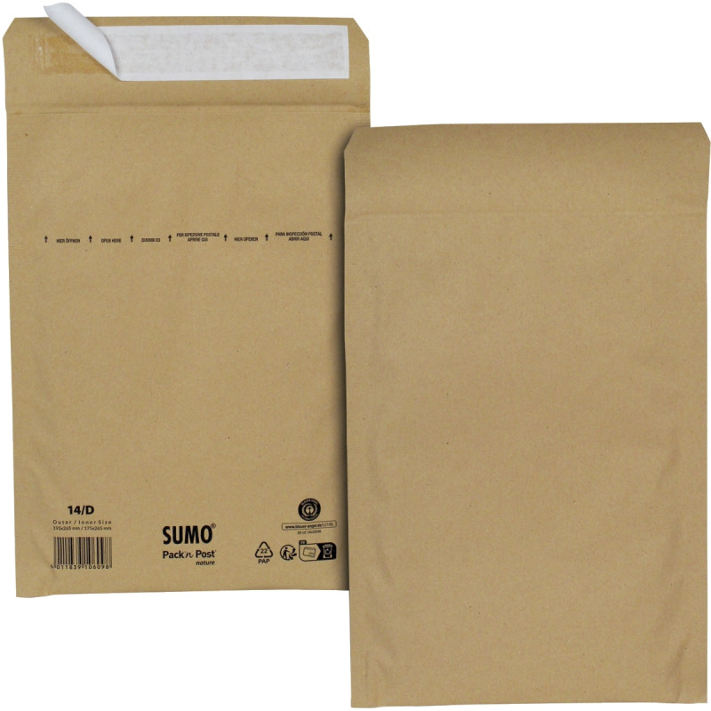 Paquet de 10 pochettes Kraft 195x265