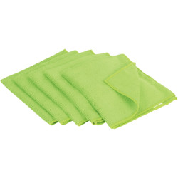 Paquet de 5 lavettes microfibres vertes