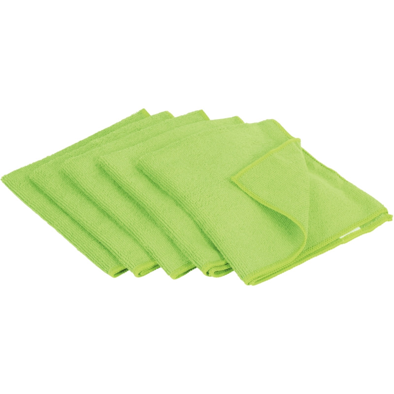 Paquet de 5 lavettes microfibres vertes