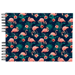 Album photo à spirales 50 pages blanches Flamingo