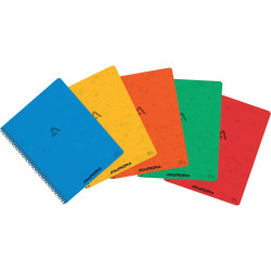 Cahier spiralé 120 pages 80g, quadrillé 5x5, format A5, coloris assort