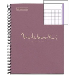 NOTEBOOK MIQUELRIUS format A4, 80 feuilles 80g, quadrillé 5x5, couvert