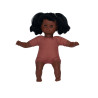 Poupon fille africaine avec cheveux corps tissu 32 cm