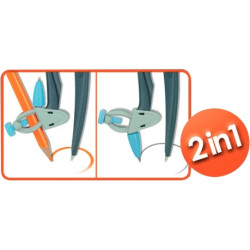 Blister coffret compas GRAPHIC 3 pièces
