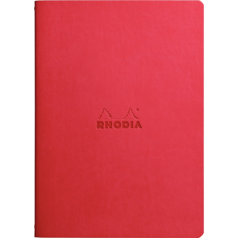 Carnet piqué 64 pages RHODIARAMA format A5, ligné, rouge coquelicot