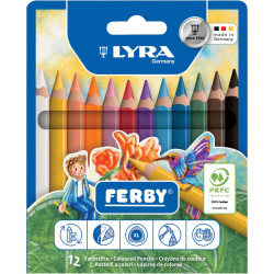 Pochette de 12 crayons de couleur Ferby assortis