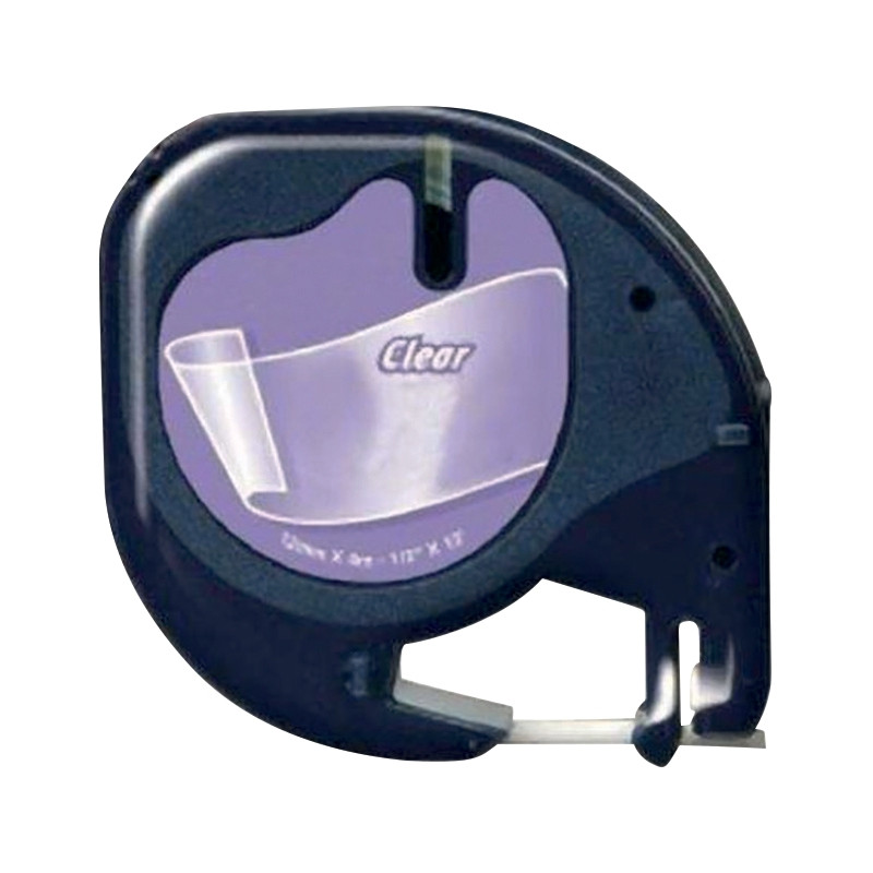 Recharge letratag plastique noir sur transparent 12mm x 4m compatible