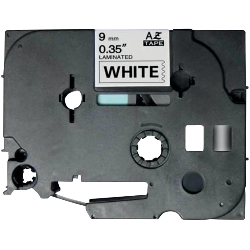Recharge TZE noir sur blanc 9 mm x 8 m compatible