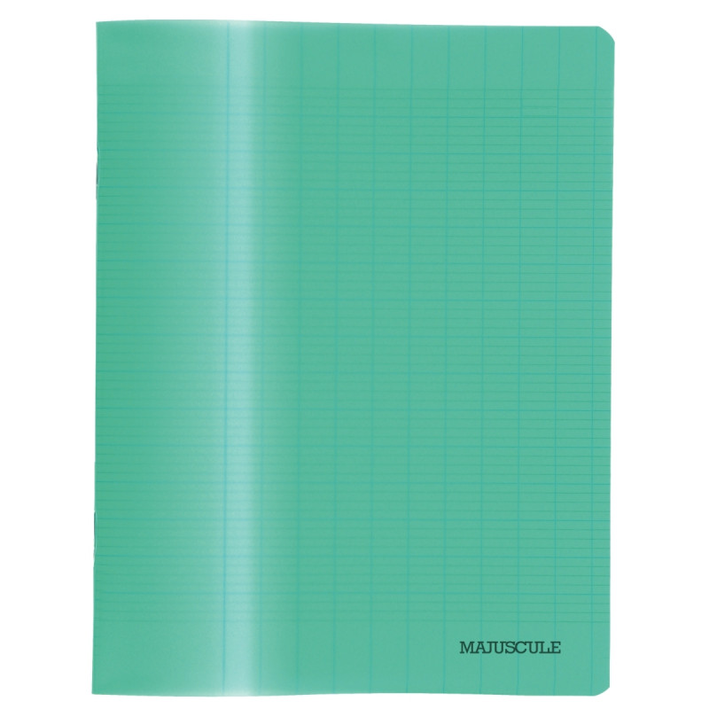Cahier d'apprentissage MAJUSCULE 17x22 cm, piqûre 32 pages, seyès 3 mm