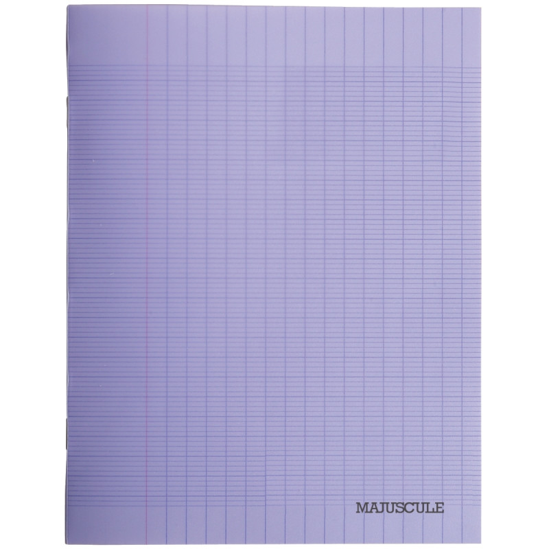 Piqûre 48 pages MAJUSCULE, format 17x22 cm, papier blanc 90g, seyès, c