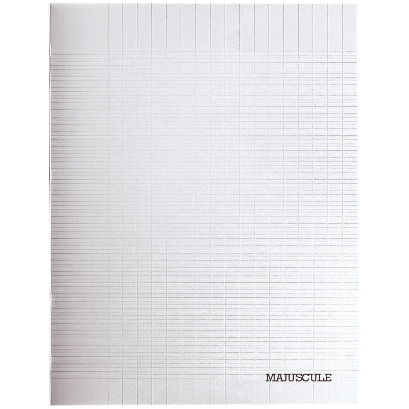 Piqûre 48 pages MAJUSCULE, format 17x22 cm, seyès 90g, couverture poly