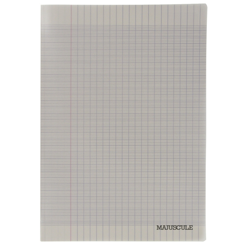 Piqûre 96 pages MAJUSCULE, format 17x22 cm, papier blanc 90g, seyès, c