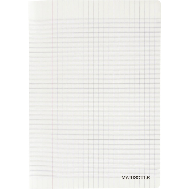 Piqûre 192 pages MAJUSCULE, format 17x22 cm, papier blanc 70g, seyès,