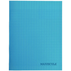 Piqûre 48 pages MAJUSCULE, format A4, seyès, couverture PP bleu
