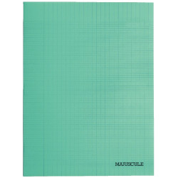 Piqûre 48 pages MAJUSCULE, format A4, seyès, couverture PP vert