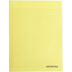Piqûre 48 pages MAJUSCULE, format A4, seyès, couverture PP jaune