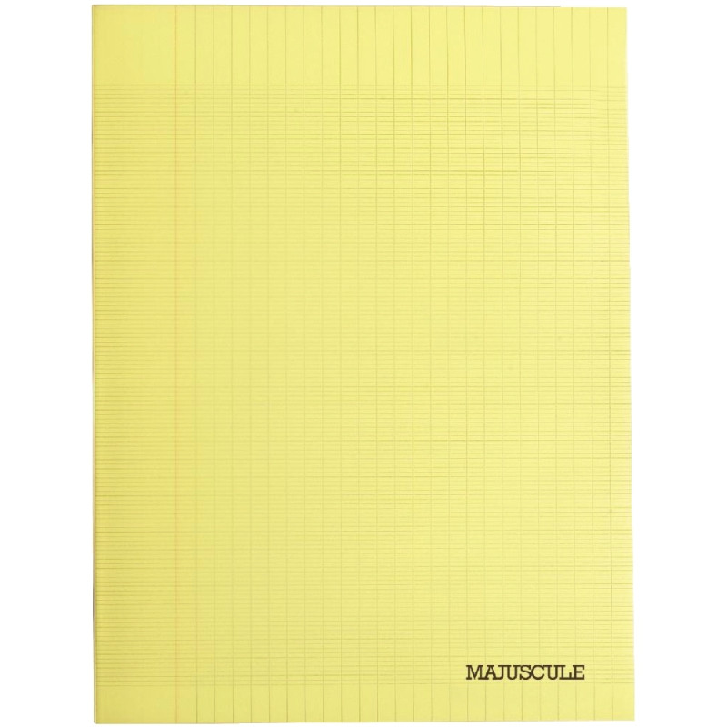Piqûre 48 pages MAJUSCULE, format A4, seyès, couverture PP jaune