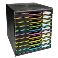 Module de classement Modulo Black Office 10 tiroirs fermés