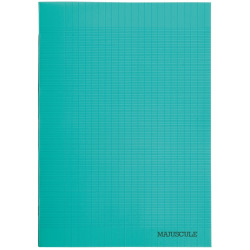Piqûre 96 pages MAJUSCULE, format A4, seyès, couverture PP vert