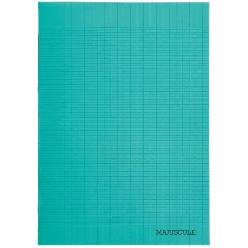 Piqûre 96 pages MAJUSCULE, format A4, seyès, couverture PP vert