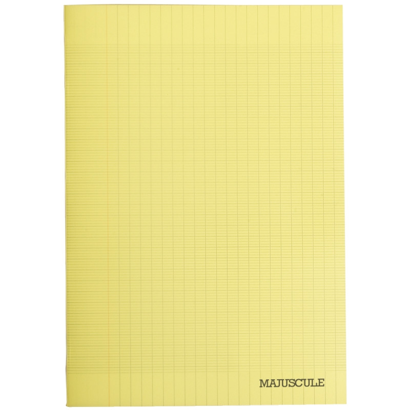 Piqûre 96 pages MAJUSCULE, format A4, seyès, couverture PP jaune
