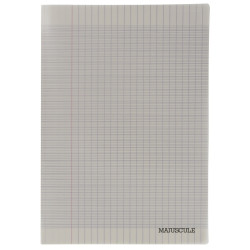 Piqûre 96 pages MAJUSCULE, format A4, seyès, couverture PP gris