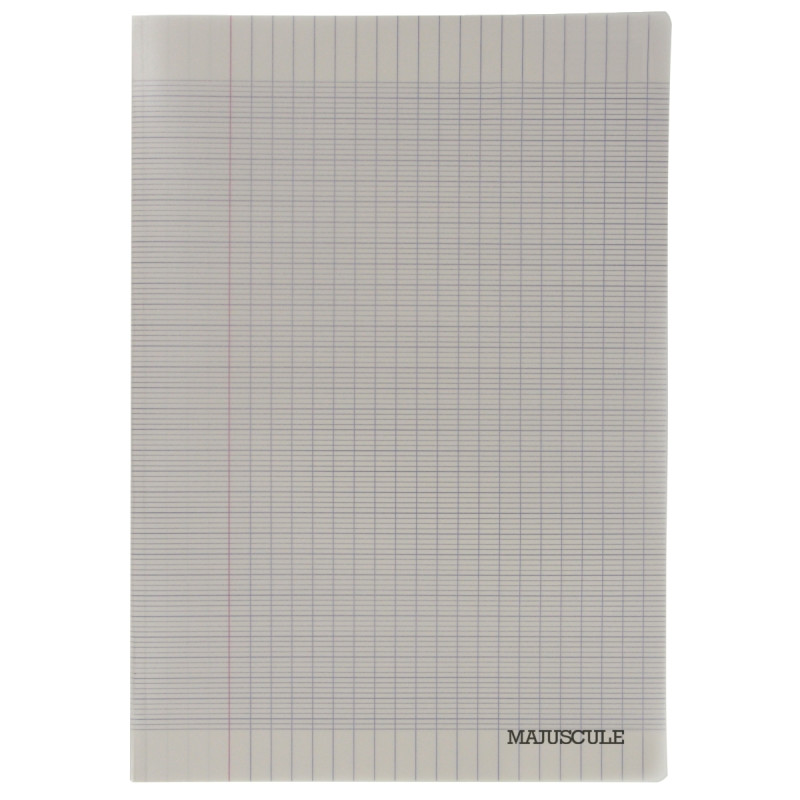 Piqûre 96 pages MAJUSCULE, format A4, seyès, couverture PP gris