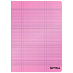 Piqûre 96 pages MAJUSCULE, format A4, seyès, couverture PP rose