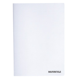 Piqûre 96 pages MAJUSCULE, format A4, quadrillé 5x5, couverture PP inc