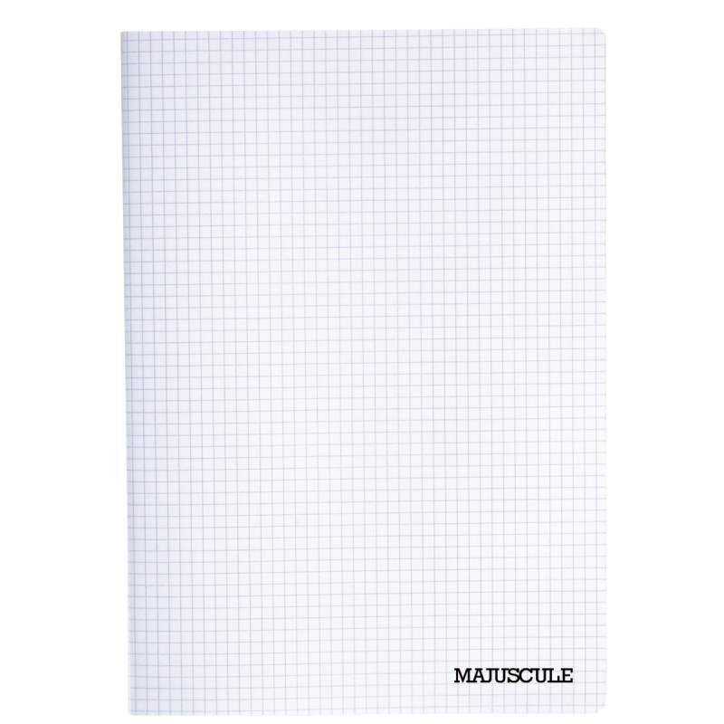 Piqûre 96 pages MAJUSCULE, format A4, quadrillé 5x5, couverture PP inc