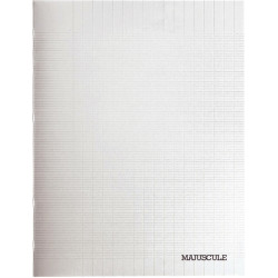 Piqûre 48 pages MAJUSCULE, format 24x32 cm, seyès 80g, couverture poly