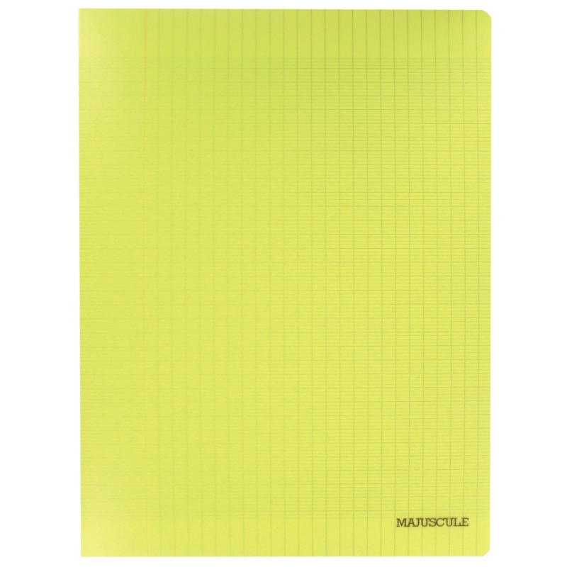Piqûre 48 pages MAJUSCULE, format 24x32 cm, papier blanc 90g, seyès, c