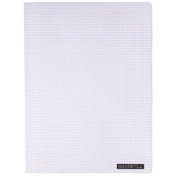 Piqûre 48 pages MAJUSCULE, format 24x32 cm, papier blanc 90g, quadrill