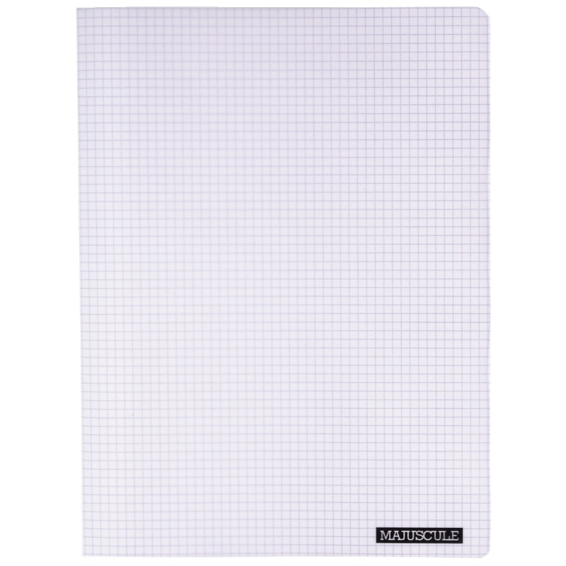 Piqûre 48 pages MAJUSCULE, format 24x32 cm, papier blanc 90g, quadrill
