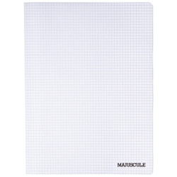 Piqûre 96 pages MAJUSCULE, format 24x32 cm, quadrillé 5x5, couverture