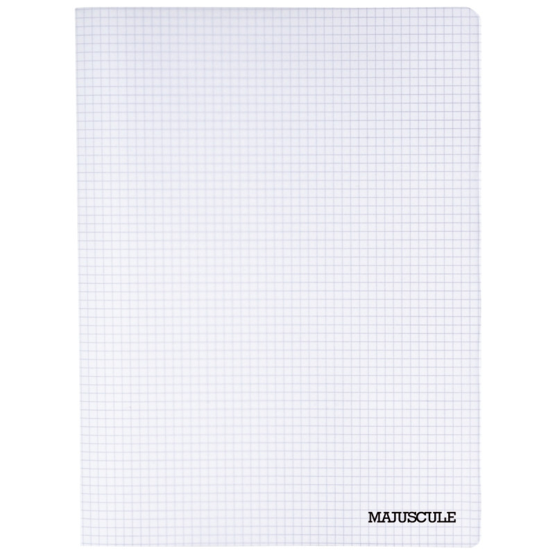 Piqûre 96 pages MAJUSCULE, format 24x32 cm, quadrillé 5x5, couverture