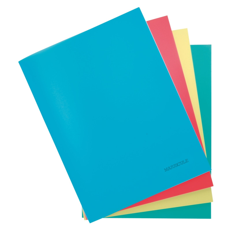 Piqûre 96 pages MAJUSCULE, format 24x32 cm, uni, couverture PP coloris