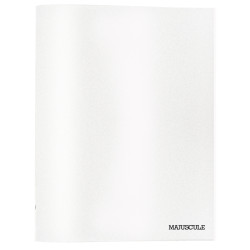 Piqûre 96 pages MAJUSCULE, format 24x32 cm, uni, couverture PP incolor