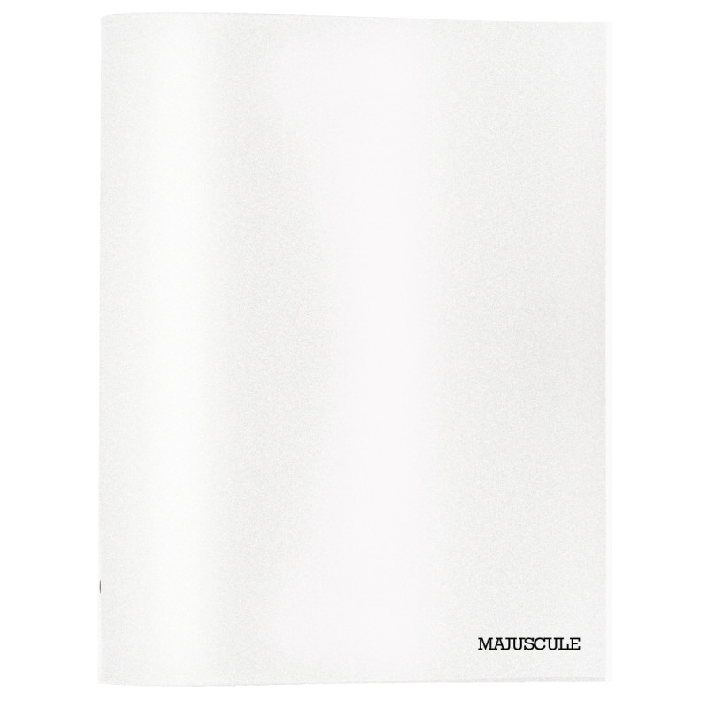 Piqûre 96 pages MAJUSCULE, format 24x32 cm, uni, couverture PP incolor