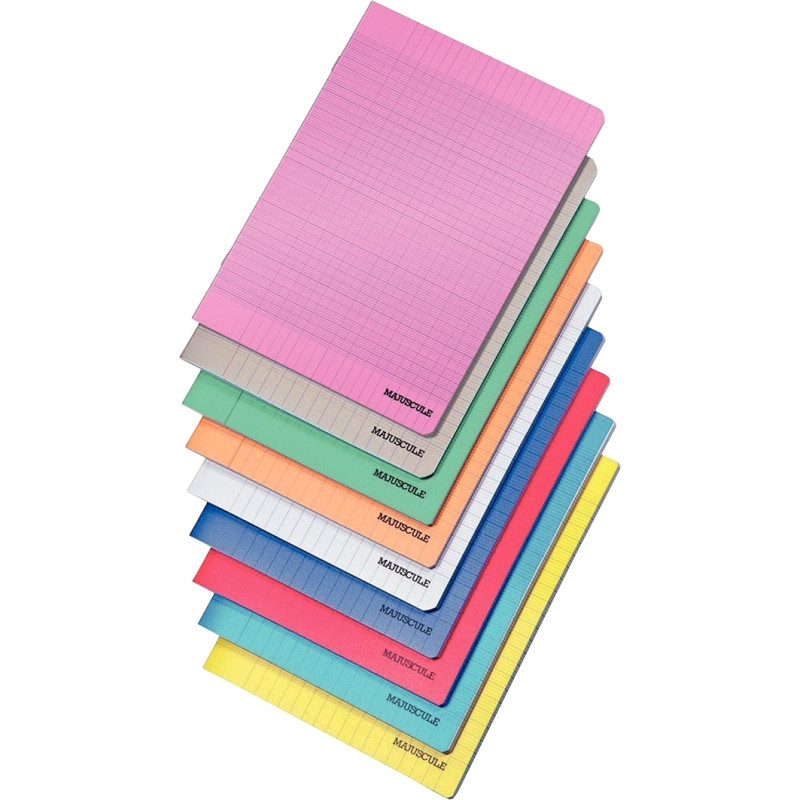 Piqûre 140 pages MAJUSCULE, format 24x32 cm, papier blanc 90g, seyès,