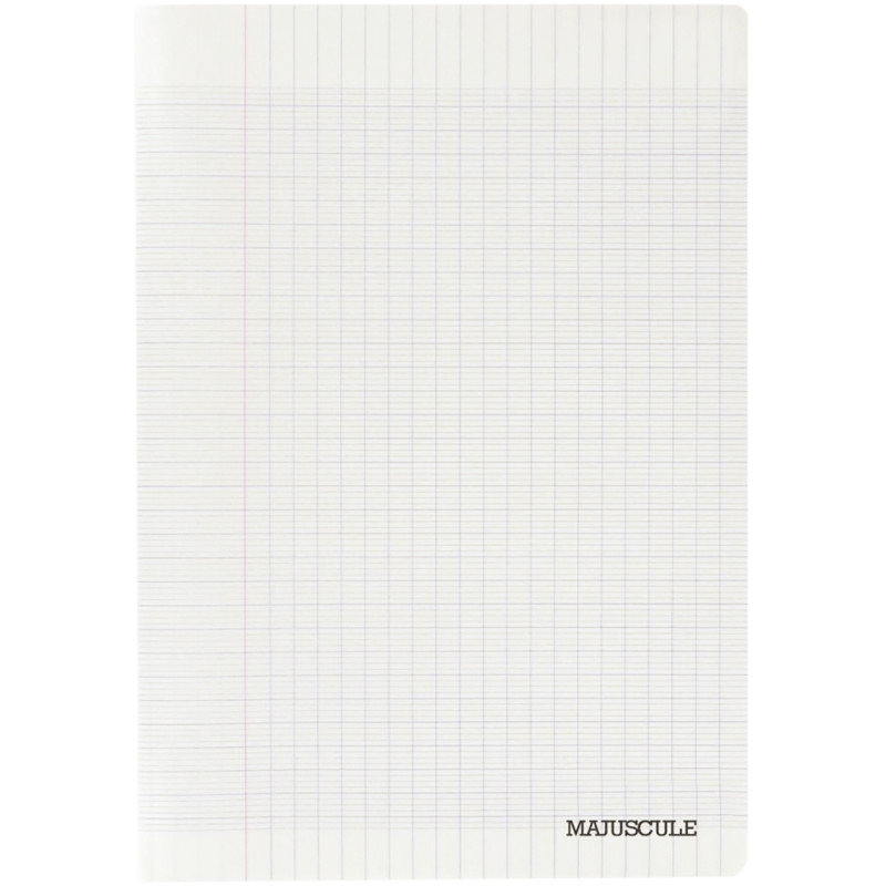 Piqûre 140 pages MAJUSCULE, format 24x32 cm, seyès 90g, couverture PP