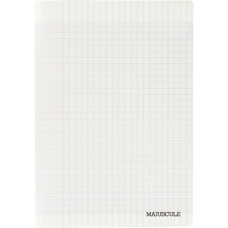 Piqûre 192 pages MAJUSCULE, format 24x32 cm, papier blanc 70g, seyès,