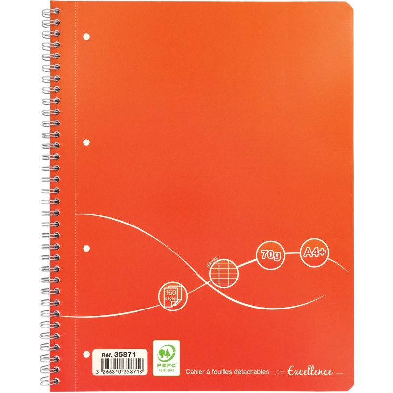 Cahier à reliure intégrale 160 pages EXCELLENCE, format A4+, seyès, pa