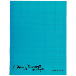 Cahier travaux pratiques MAJUSCULE, piqûre 64 pages, 17x22 cm, seyès/u
