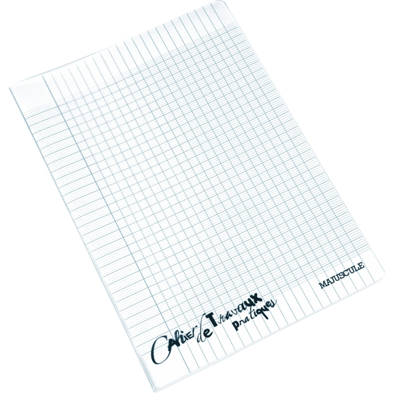 Cahier travaux pratiques MAJUSCULE, piqûre 48 pages, 24x32 cm, seyès/u
