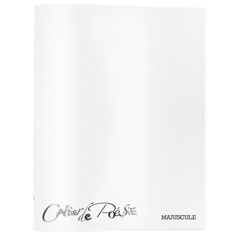 Cahier de poésie 48 pages MAJUSCULE, 17x22 cm, seyès/uni 90g, couvertu