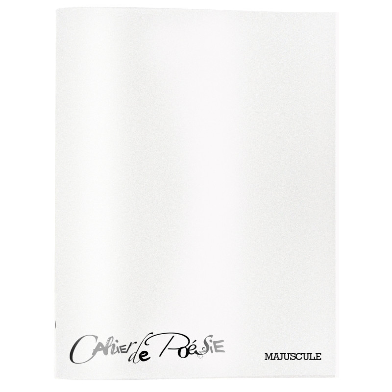 Cahier de poésie 48 pages MAJUSCULE, 24x32 cm, seyès/uni 90g, couvertu
