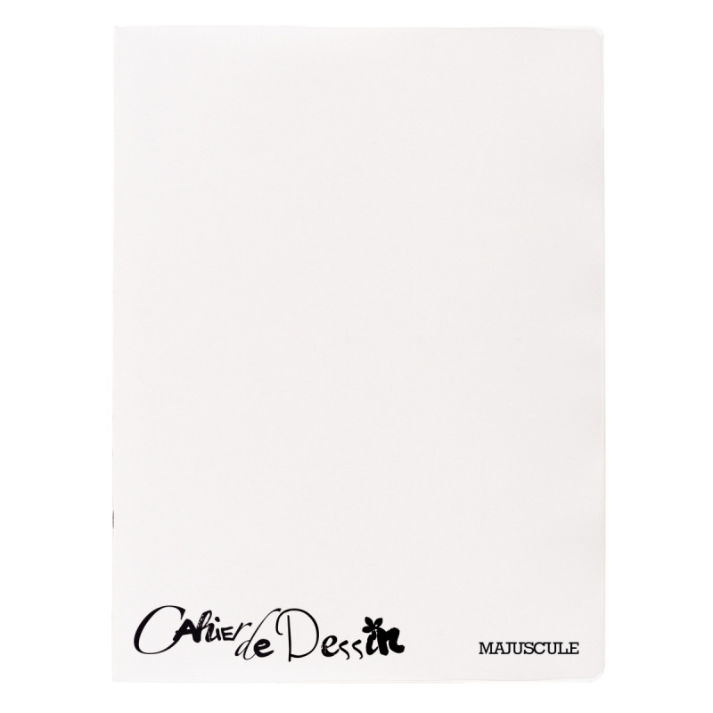 Cahier de dessin MAJUSCULE, piqûre 48 pages, format 24x32 cm, uni 120g